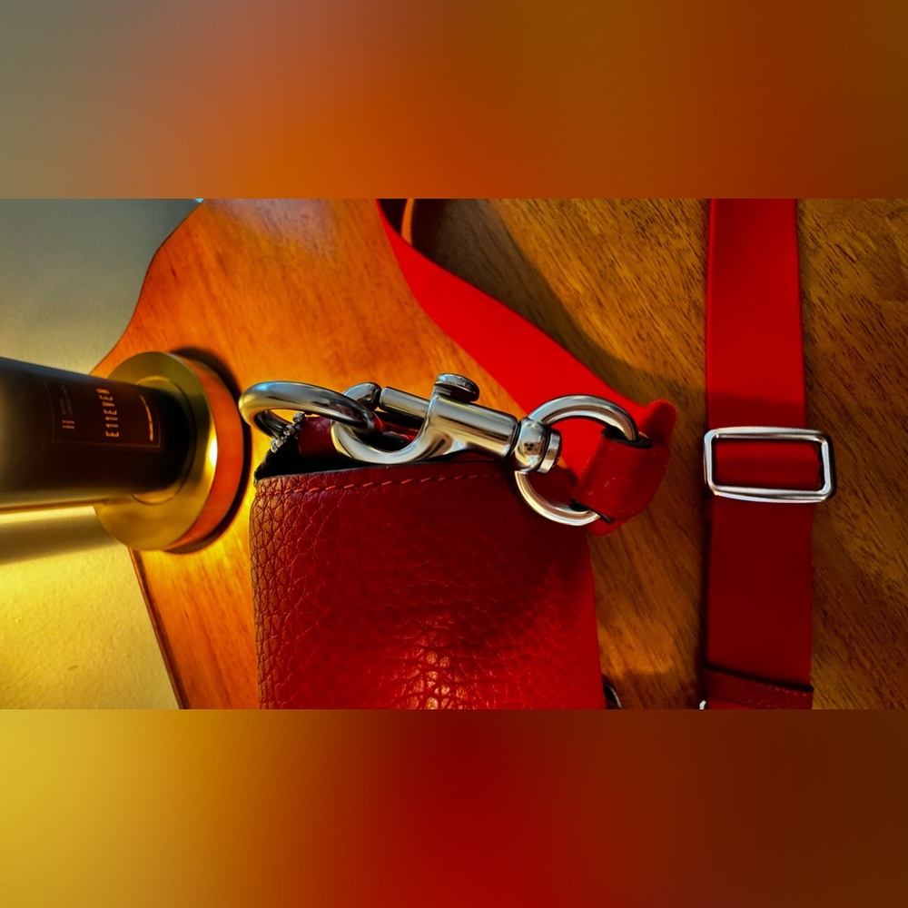 Coach red leather crossbody. - Picture 10 of 10